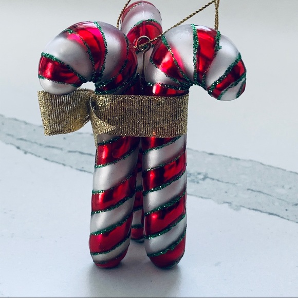 Three Metal Striped Candy Canes Ornament - Picture 2 of 5